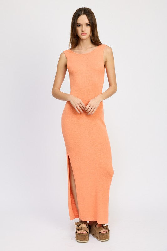 SOMEWHERE ON THE BEACH CROCHET MAXI DRESS WITH BACK TIE DETAIL