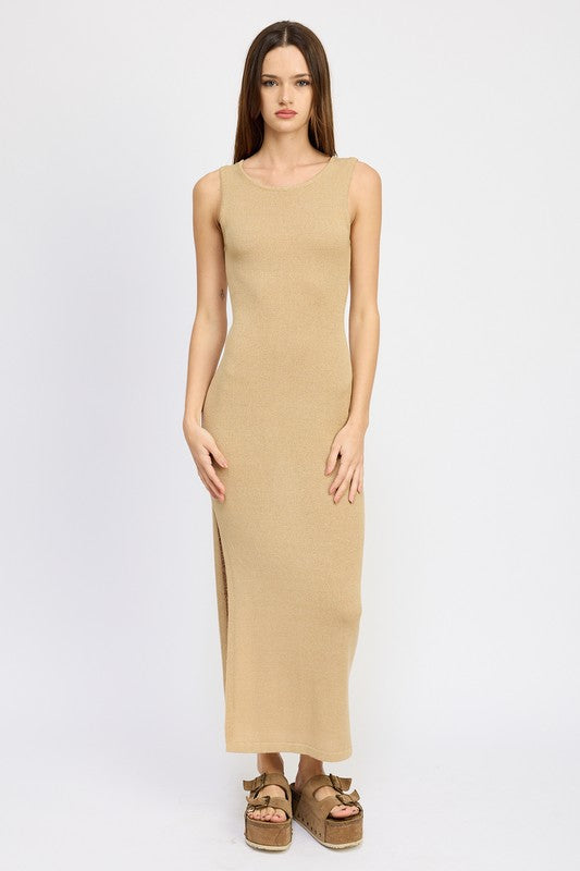SOMEWHERE ON THE BEACH CROCHET MAXI DRESS WITH BACK TIE DETAIL