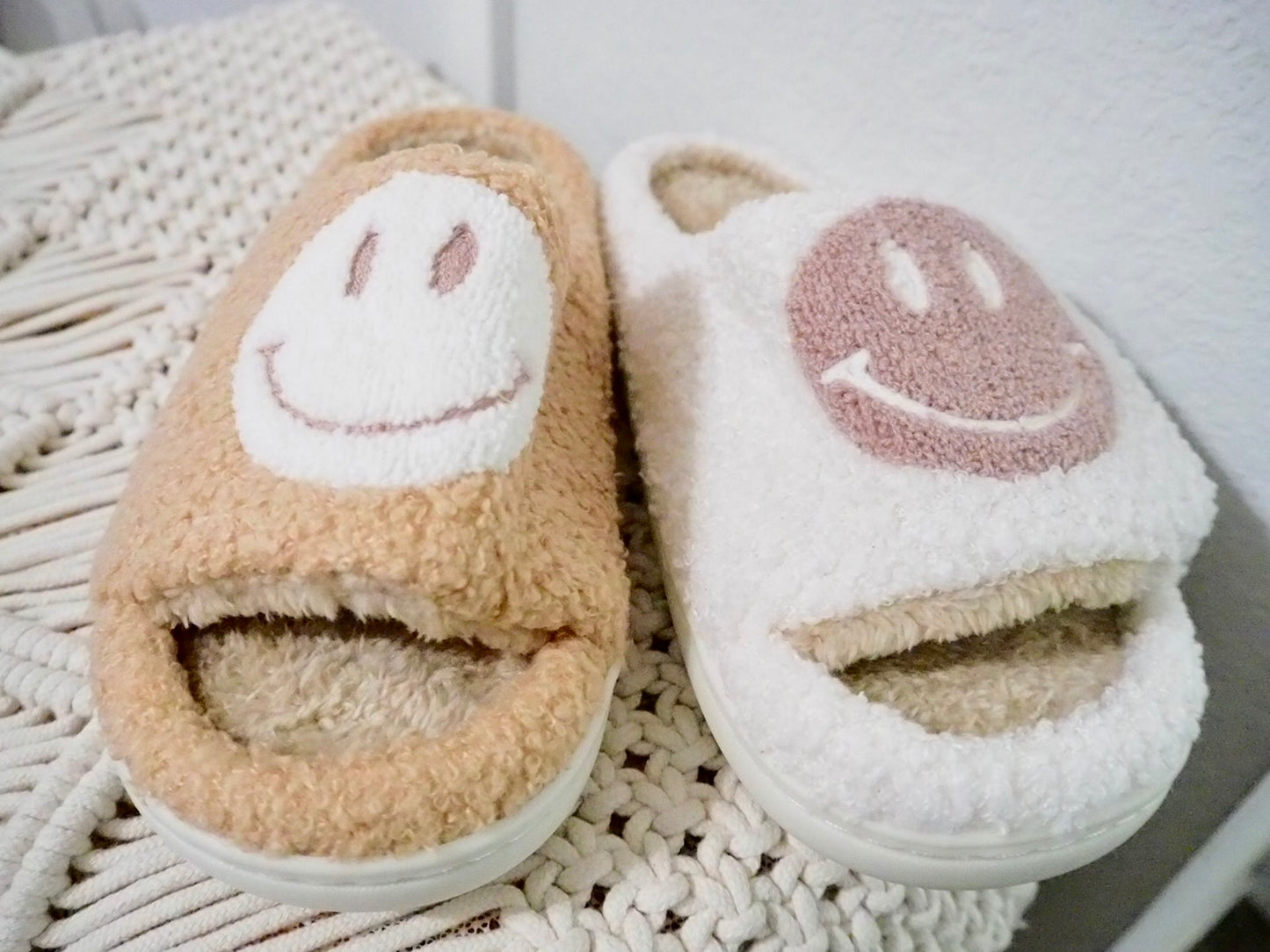 Happy Mismatched Slippers