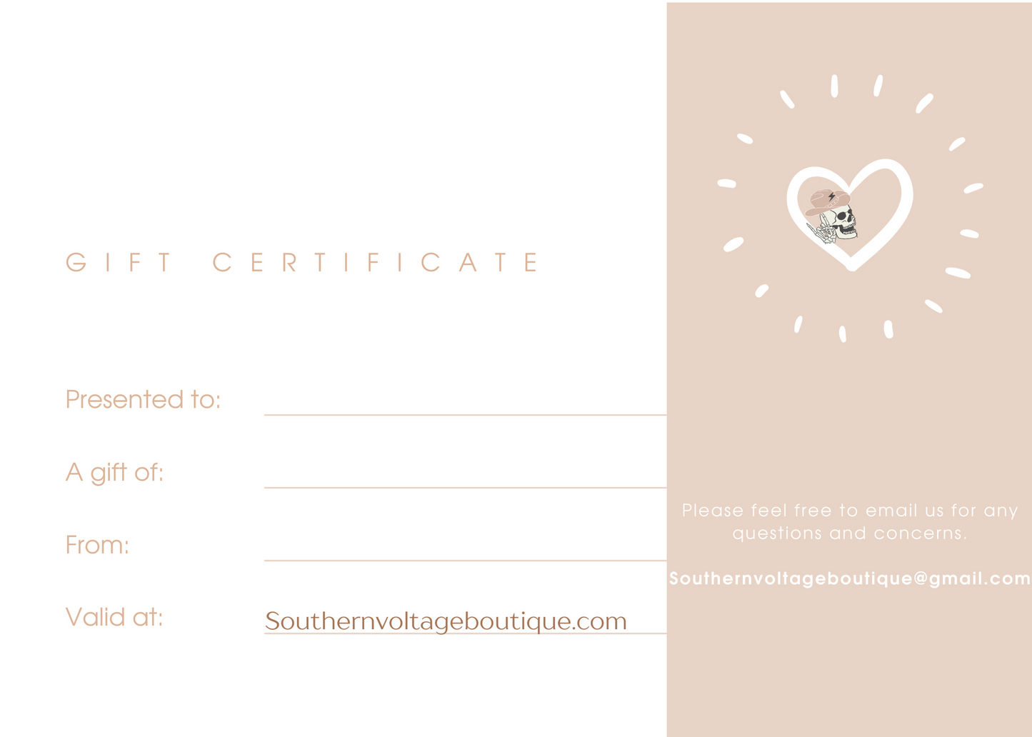 SOUTHERN VOLTAGE GIFT CARD