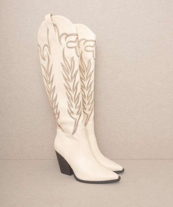 Bronco Knee-High Embroidered Boots